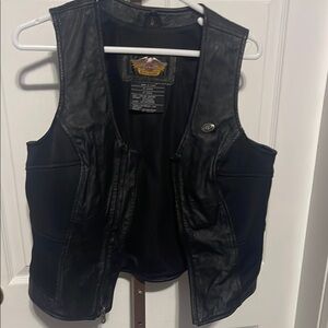 Black Leather Motorcycle Vest Ladies